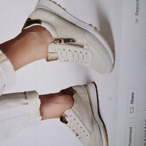 PAUL GREEN TATE CREAM LEATHER SNEAKERS (New $445) sz 9.5-10